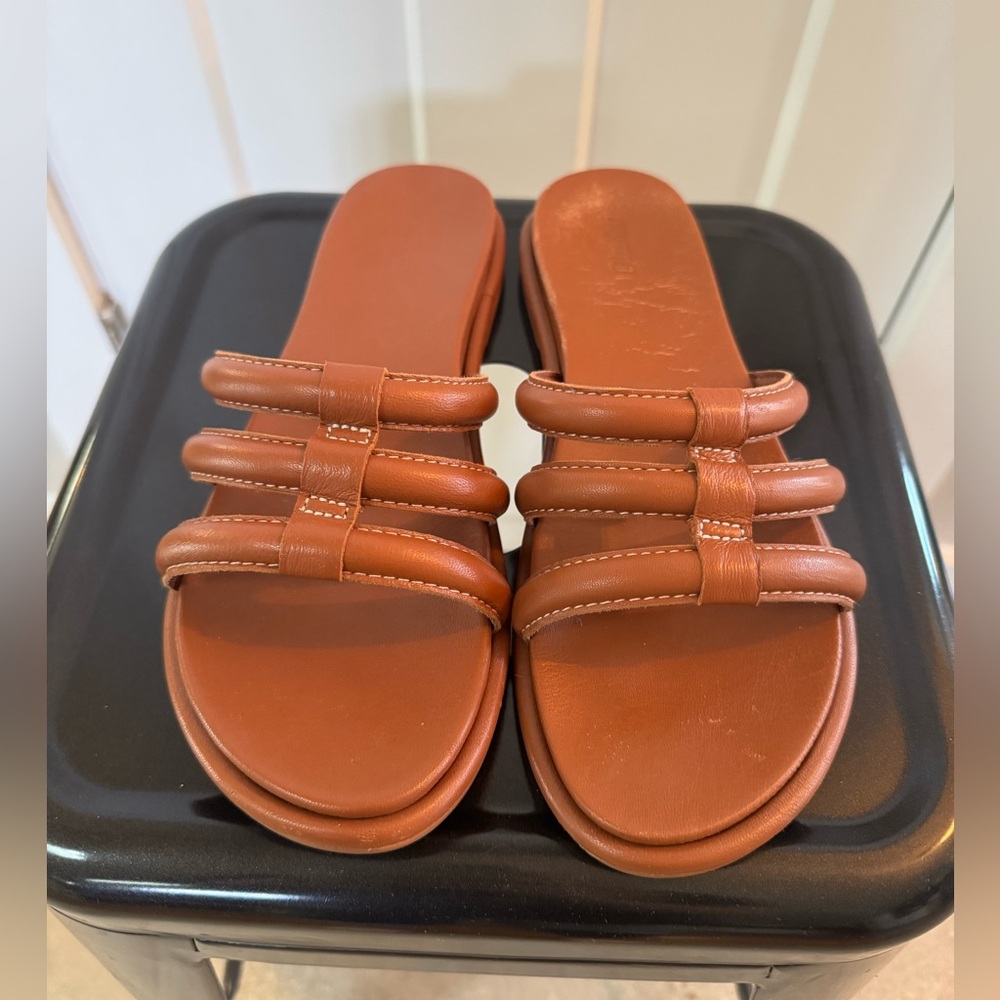 OluKai Tiare Brown Strappy Slide Sandals